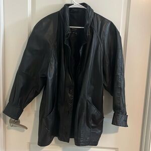 Pelle black trenchcoat leather jacket